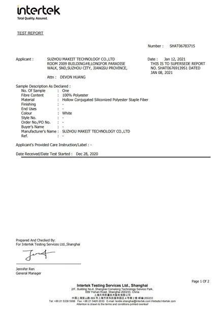 MAKEIT-intertek-hollow-conjugated-siliconized-polyester-staple-fiber