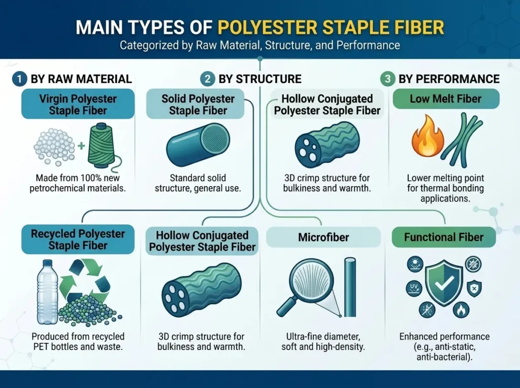 Main Types of Polyester Staple Fiber