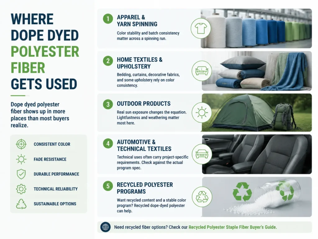 Where Dope Dyed Polyester Fiber Gets Used