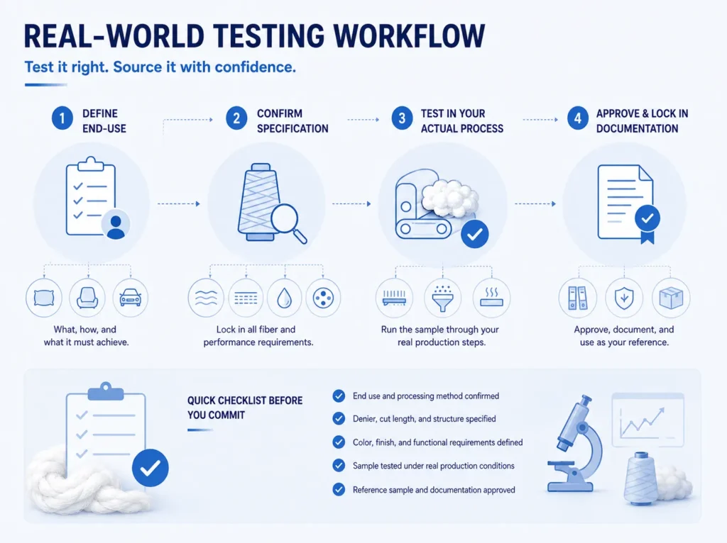 textile fiber testing workflow