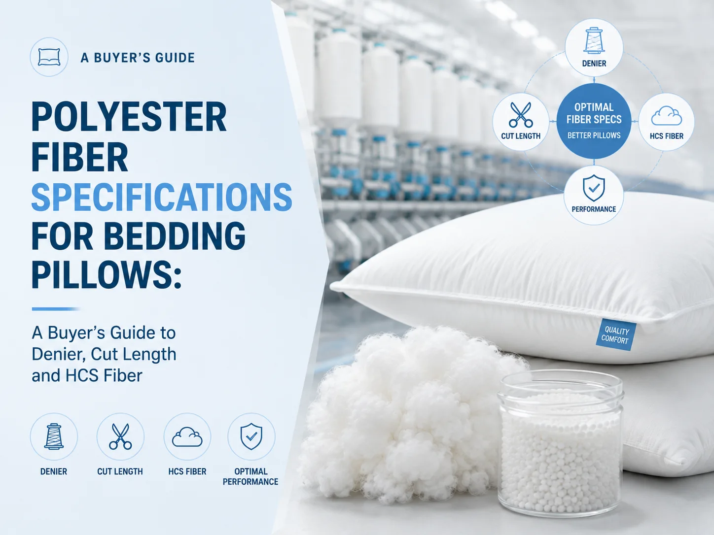 olyester Fiber Specifications for Bedding Pillows