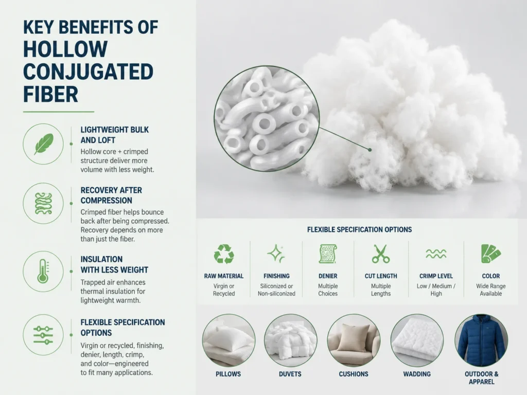 Hollow Conjugated Fiber Benefits and Specifications