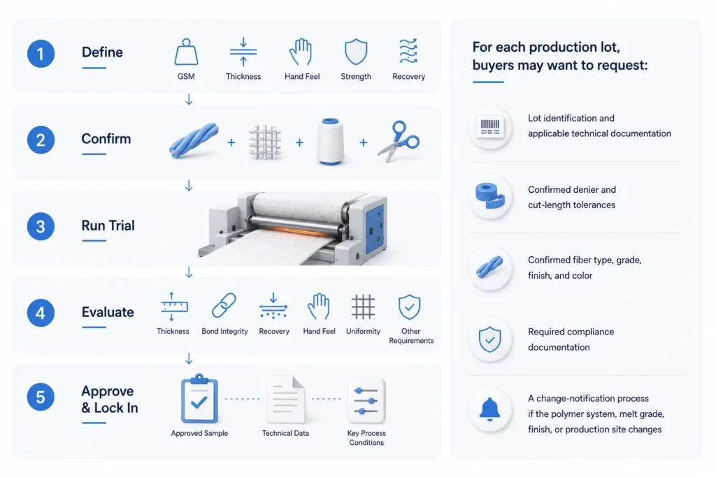 A Pre-Production Validation Plan for Low Melt Fiber